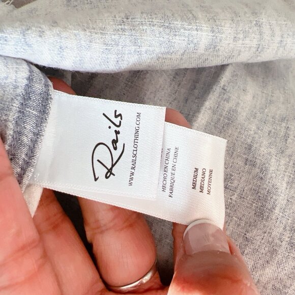 RAILS INGRID ECO COLLECTION RAW DENIM SHIRT IN LIGHT ACID WASH SIZE XS- NEW - Picture 6 of 8